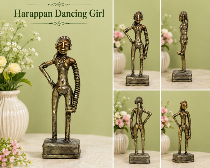 Harappan Dancing Girl Replica || TGS-DK-014 || HSN-code: 83062900