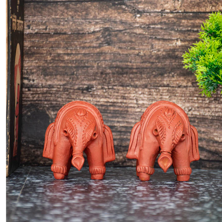 Terracotta Bankura Elephant (Set of 2) || TGS-TR-08