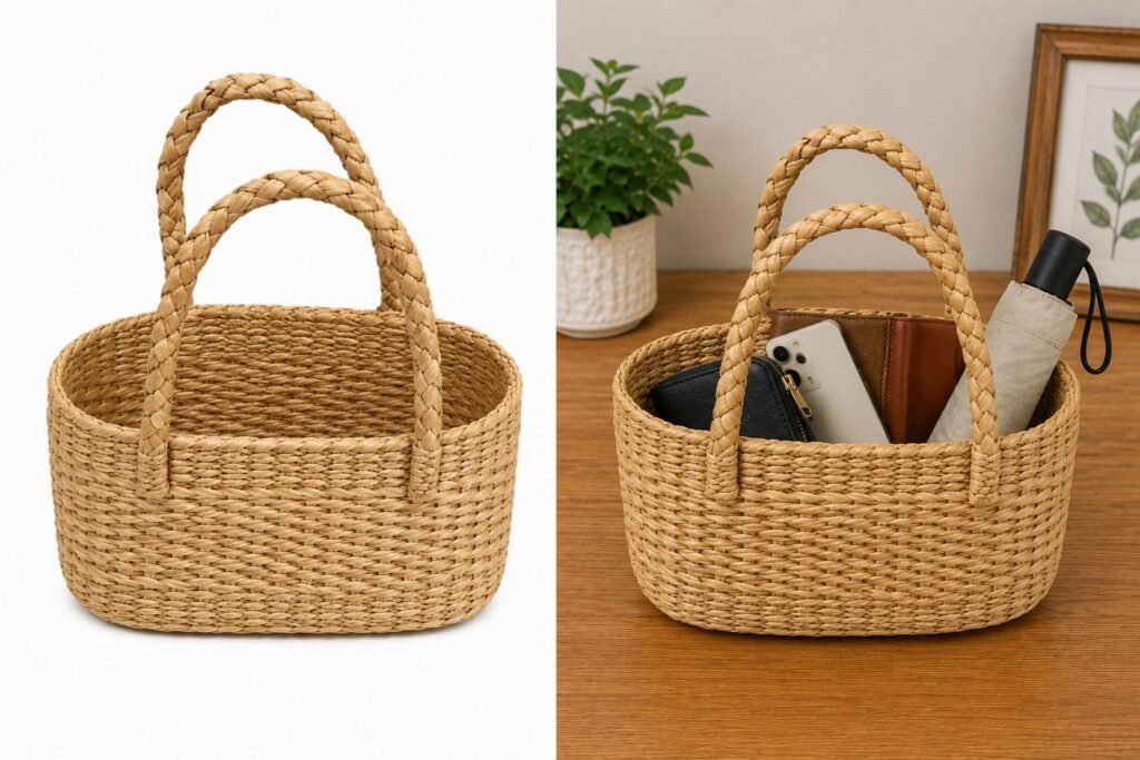 Rounded Hand Bag || TGR05 || HSN-code: 46021990