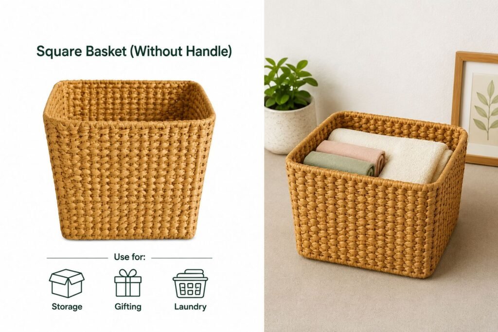 Square Basket without Handle || TGR18 || HSN-code: 46021990