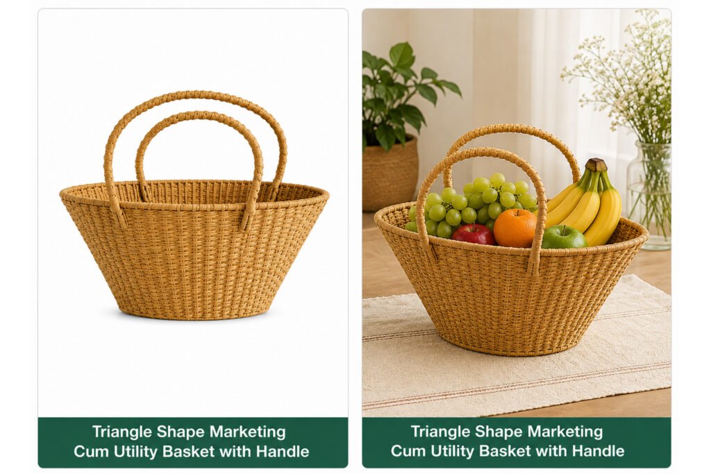 Utility Basket with Handle || TGR08 || HSN-code: 46021990