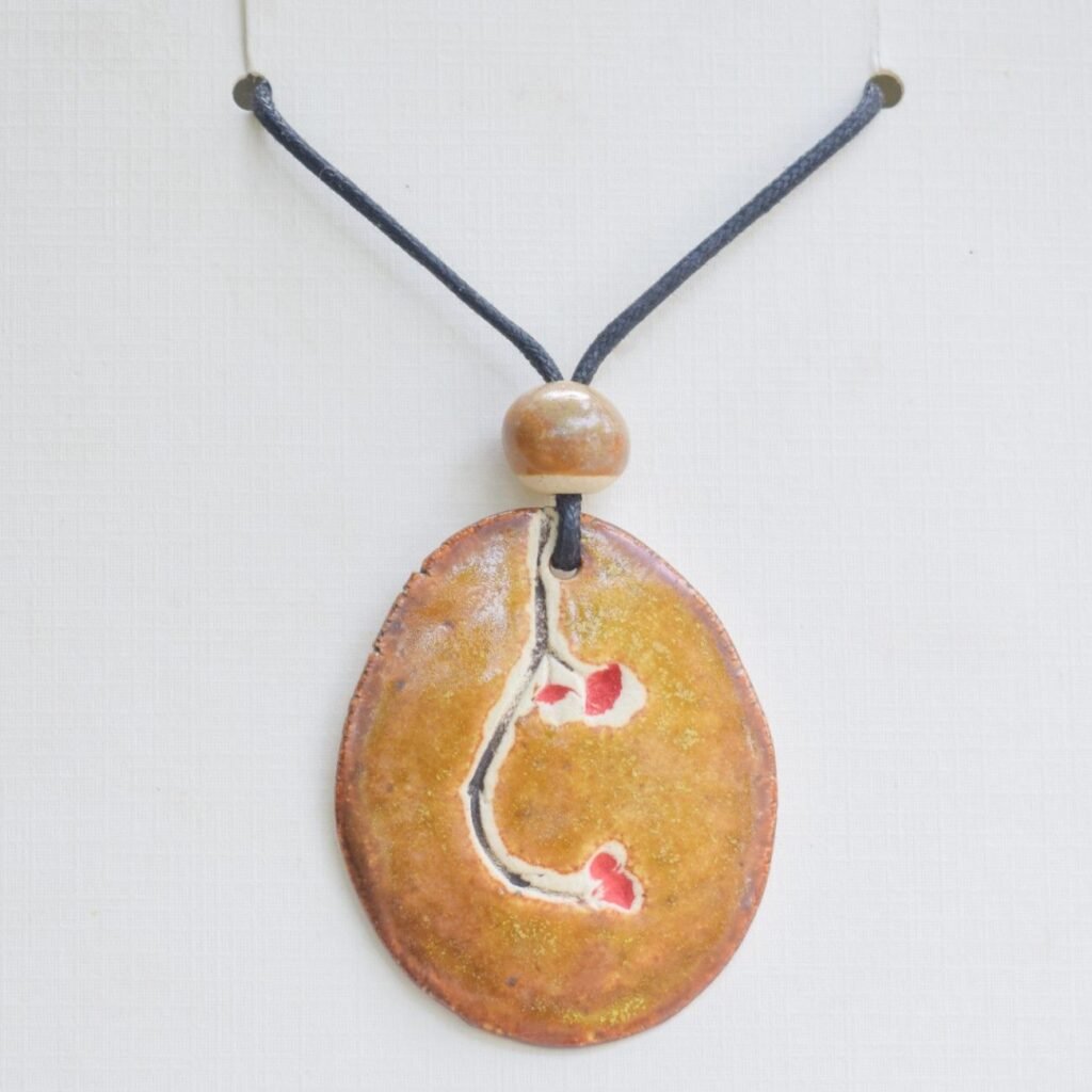 Abstract Floral Ceramic Pendant || TGCJ09
