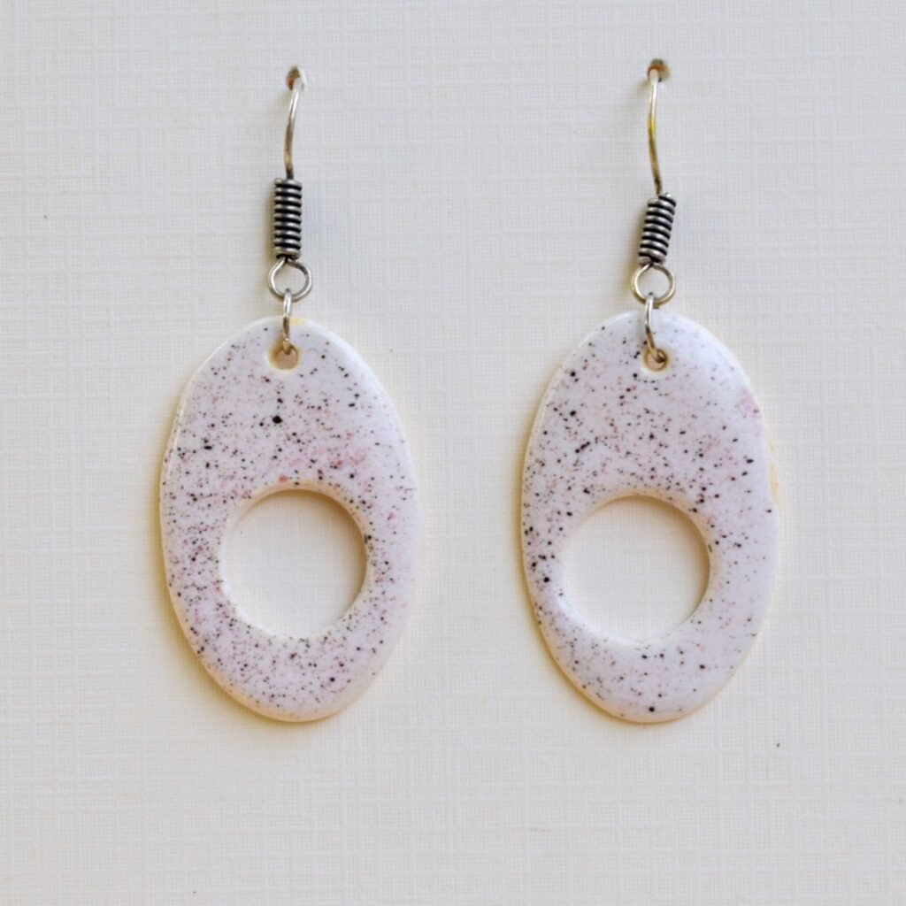 Speckled Ring Ceramic Earrings || TGCJ15